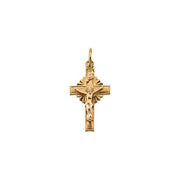 14K Yellow 15x10 mm Hollow Crucifix Pendant