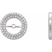 14k White 1/3 Ctw Natural Diamond Earring Jackets