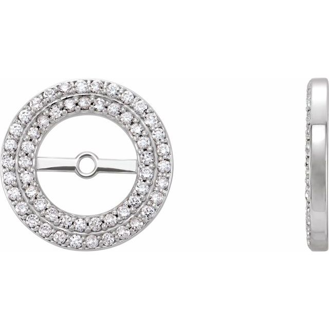 14k White 1/3 Ctw Natural Diamond Earring Jackets