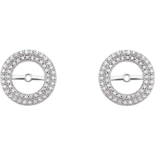 14k White 1/3 Ctw Natural Diamond Earring Jackets