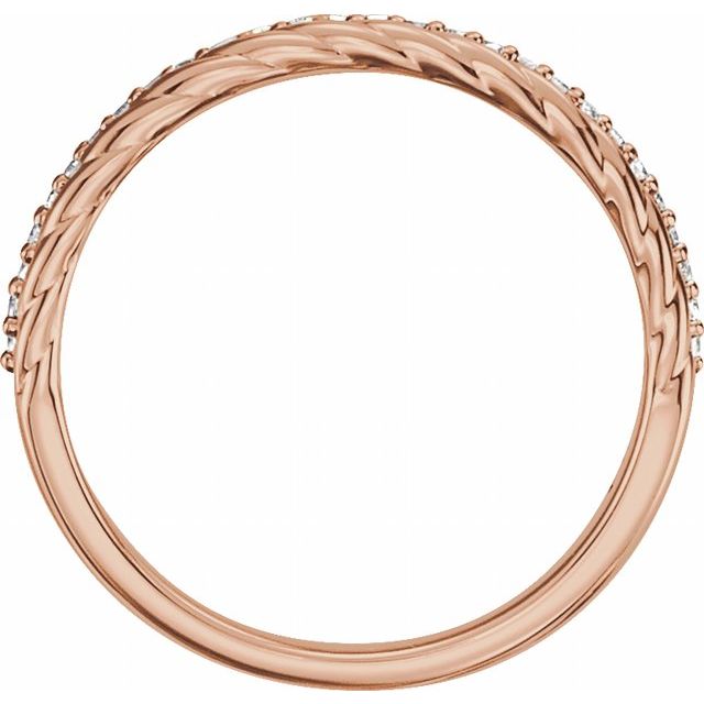 14k Rose 1/6 Ctw Natural Diamond Rope Ring