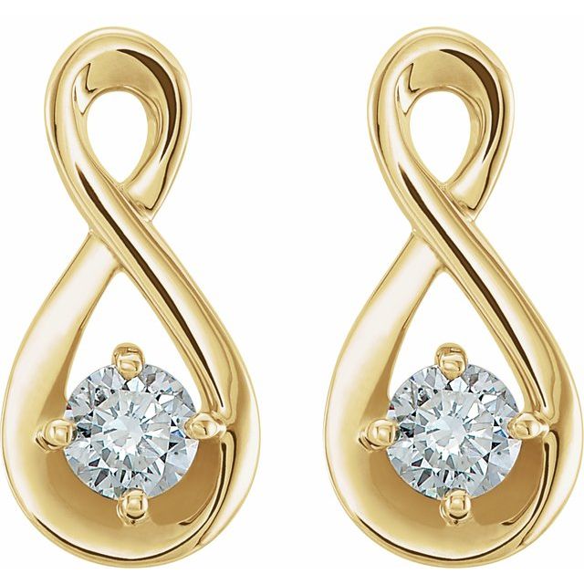 14k Yellow 1/5 Ctw Natural Diamond Infinity-inspired Earrings