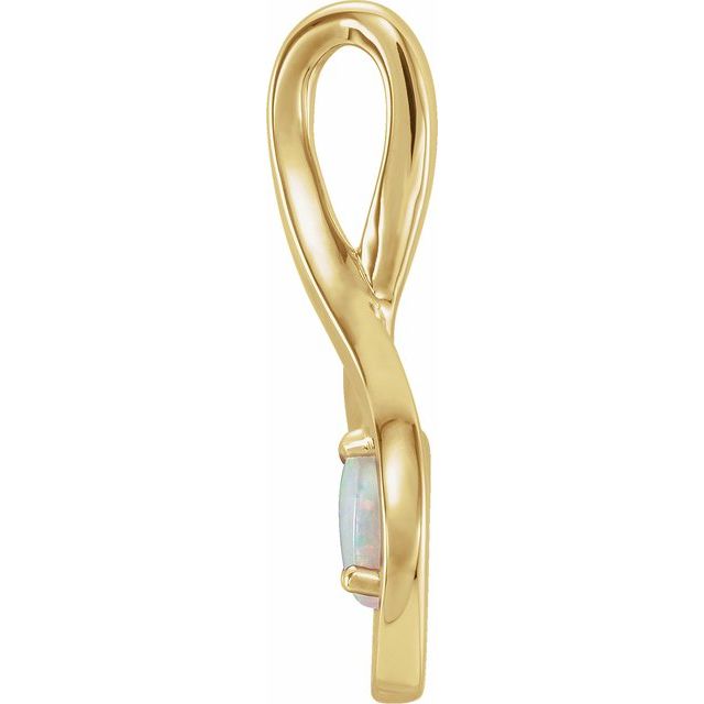 14k Yellow Natural White Opal Pendant