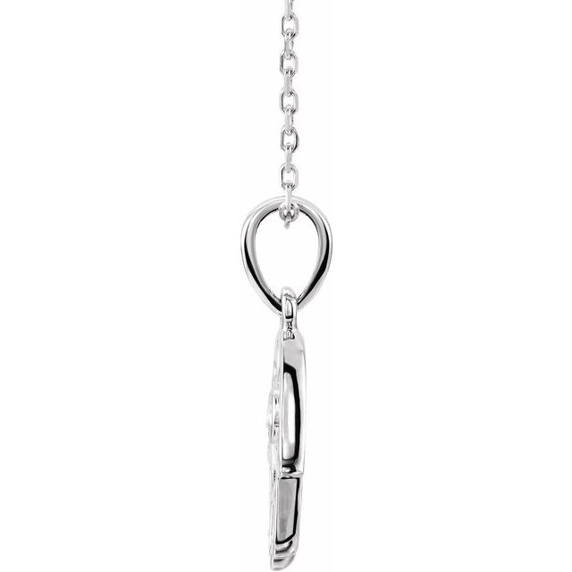 Sterling Silver .03 Ctw Diamond Hamsa 16-18' Necklace