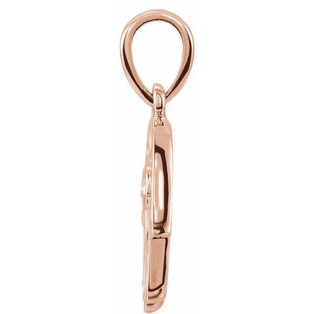 14k Rose .03 Ctw Natural Diamond Hamsa Pendant