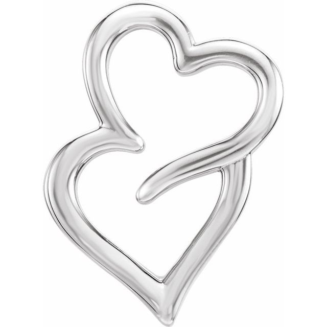 Sterling Silver Double Heart Slide Pendant
