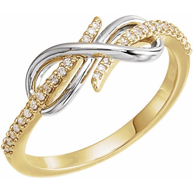 14k Yellow/white 1/10 Ctw Natural Diamond Infinity-inspired Ring