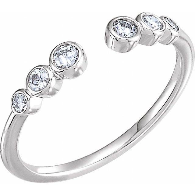 14k White 1/4 Ctw Natural Diamond Negative Space Ring
