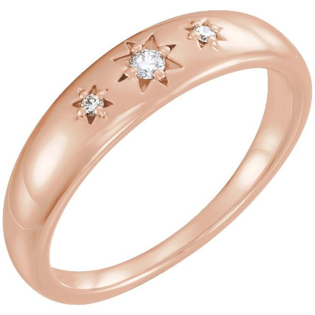 14k Rose .05 Ctw Natural Diamond Star Ring