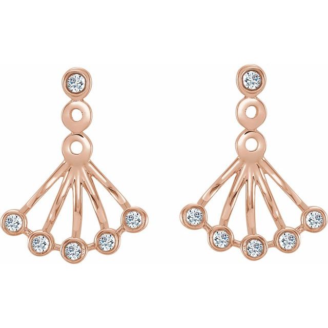 14k Rose 1/6 Ctw Natural Diamond Earrings