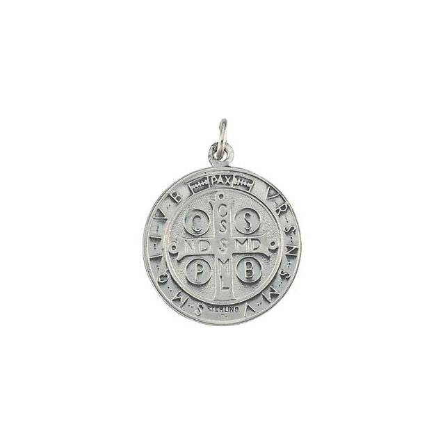 Sterling Silver 18.5 Mm St. Benedict Medal