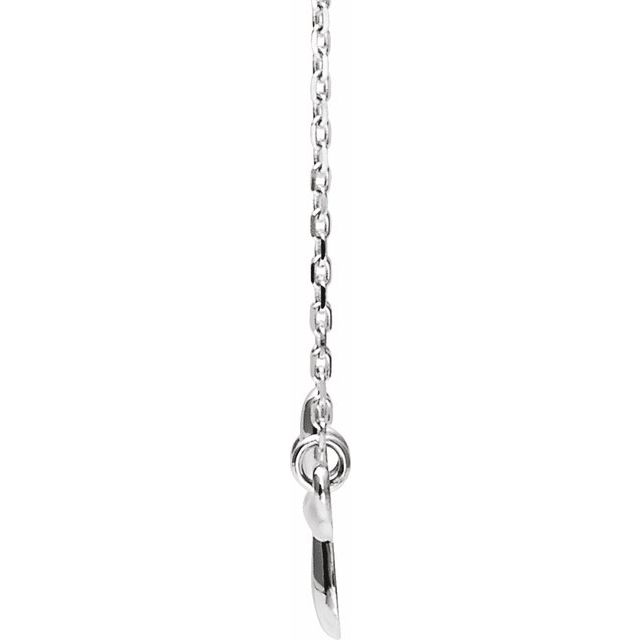 Sterling Silver Sideways Cross 16-18' Necklace