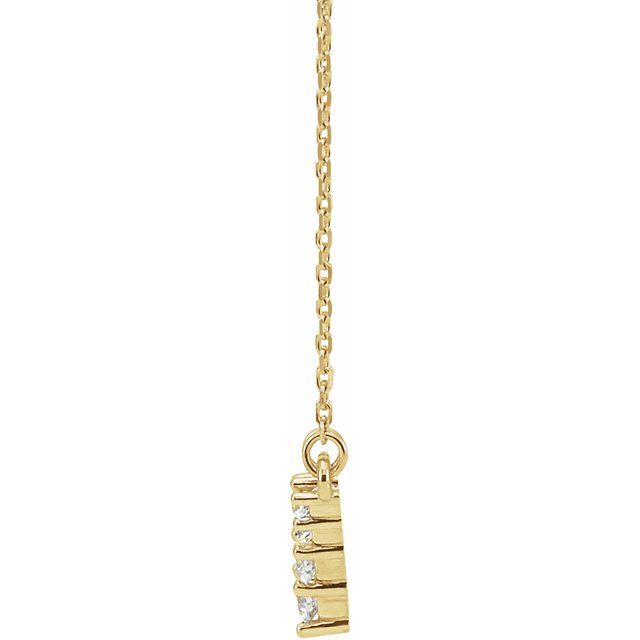 14k Yellow 1/3 Ctw Natural Diamond V 16-18' Necklace