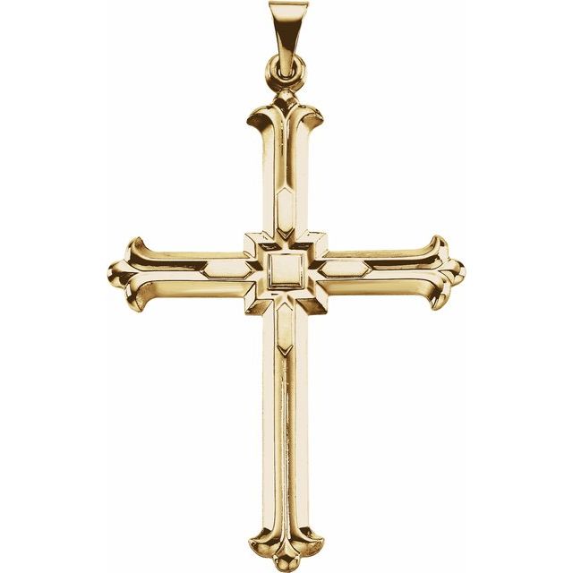 14K Yellow 42.5x31.5 mm Cross Pendant