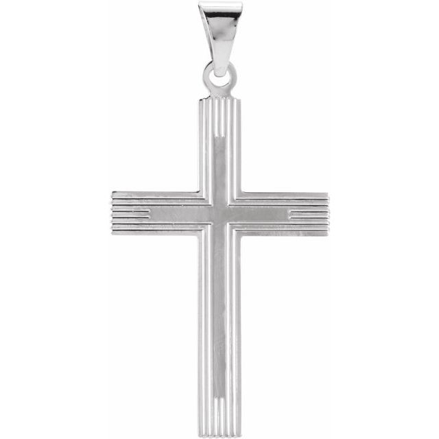 14K White Cross Pendant