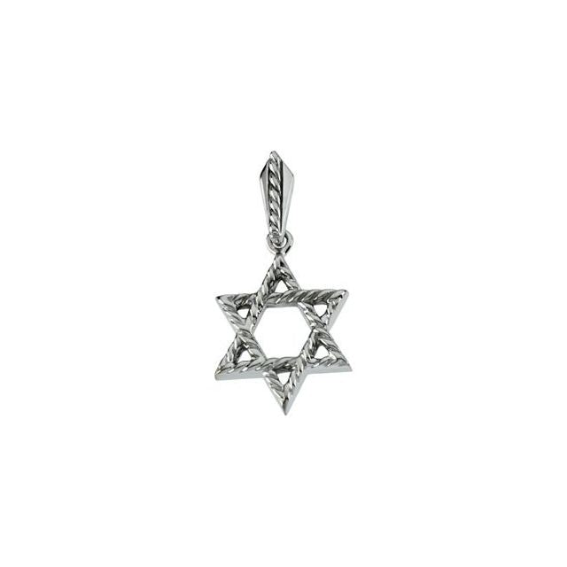 14K White 20.5x17.75 mm Star of David Pendant