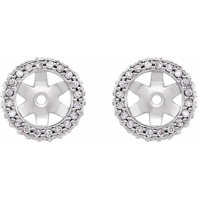 14K White 1/5 CTW Natural Diamond Earring Jackets