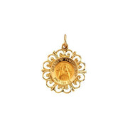 14K Yellow 18 mm Round Our Lady of Perpetual Help Medal
