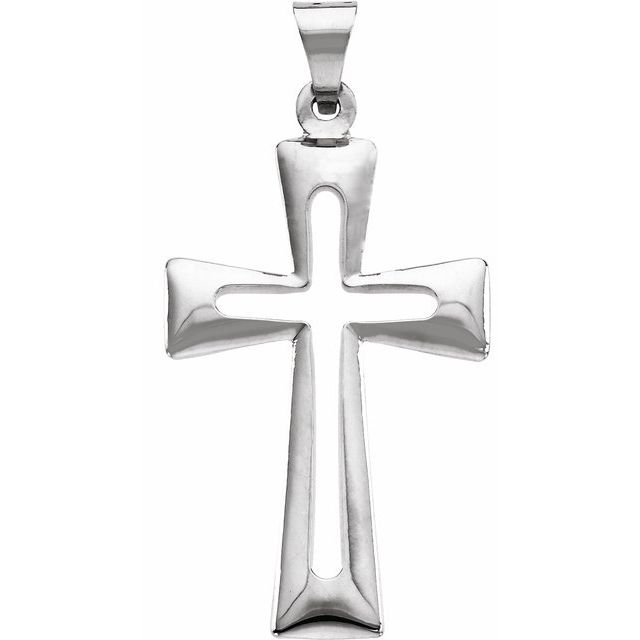 Sterling Silver 31.5x18 mm Cross Pendant