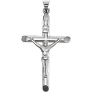 14K White 35x22 mm Crucifix Pendant