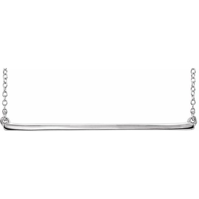14K White Straight Bar 16-18' Necklace