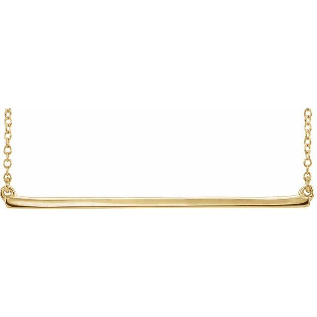 14K Yellow Straight Bar 16-18' Necklace