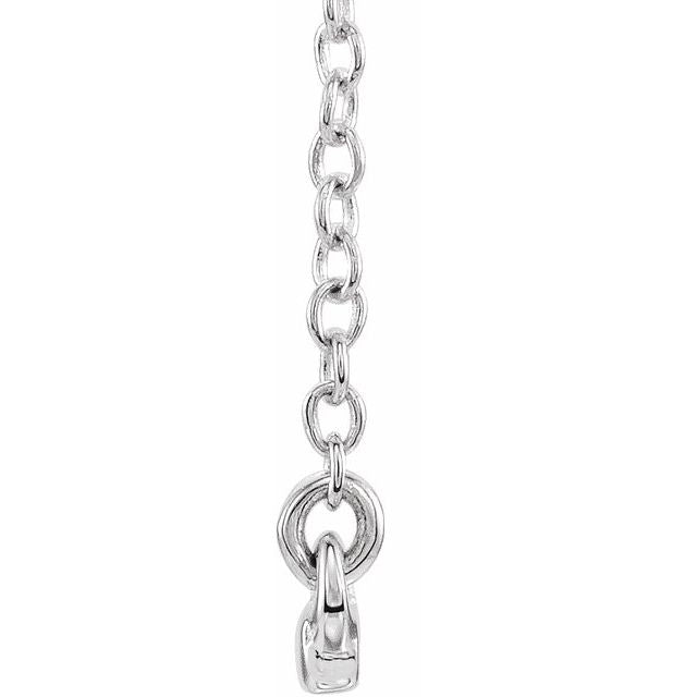 14K White Straight Bar 16-18' Necklace
