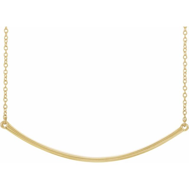 14K Yellow Curved Bar 20' Necklace