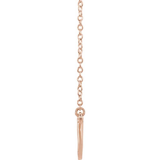 14K Rose Curved Bar 20' Necklace