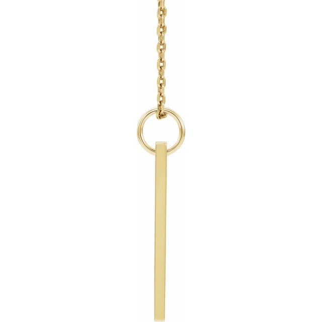 14K Yellow .03 CT Natural Diamond Engravable Bar 16-18' Necklace