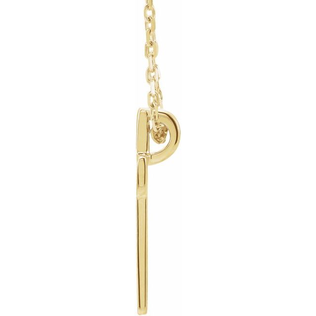14k Yellow Open Cross 16-18' Necklace