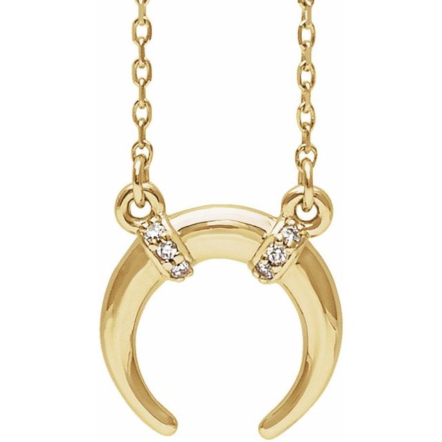 14k Yellow .025 Ctw Natural Diamond 16-18' Necklace