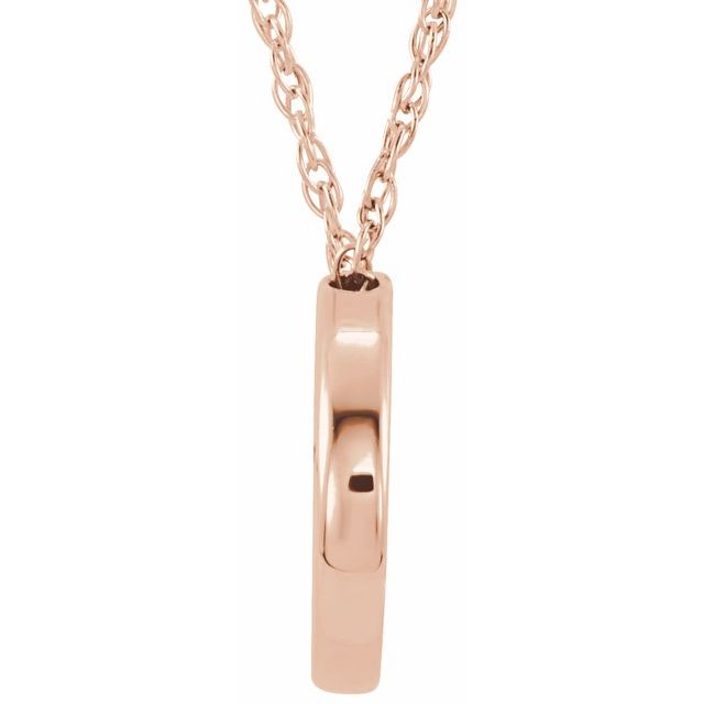 14k Rose 13 Mm Circle 18' Necklace