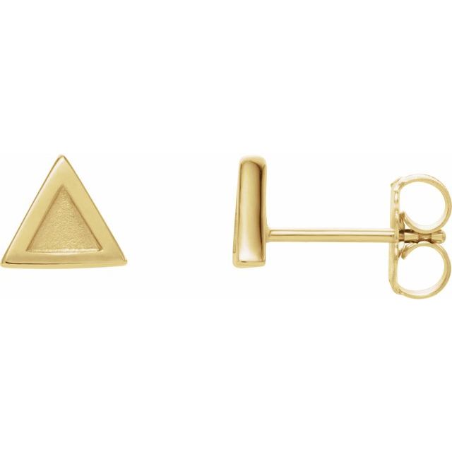 14k Yellow Petite Triangle Earrings