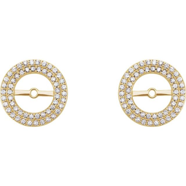 14k Yellow 1/3 Ctw Natural Diamond Earring Jackets