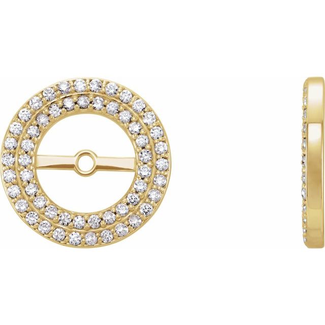 14k Yellow 1/3 Ctw Natural Diamond Earring Jackets