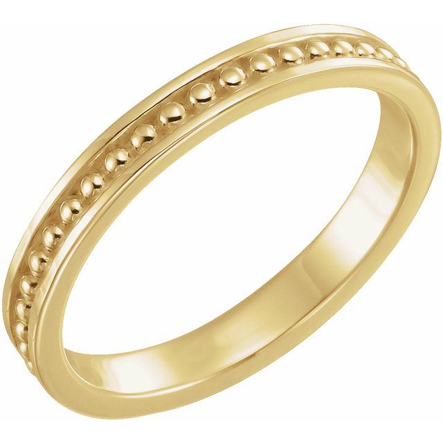 14K Yellow Stackable Bead Ring