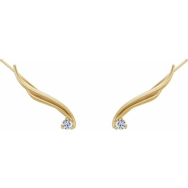 14K Yellow 1/5 CTW Natural Diamond Ear Climbers