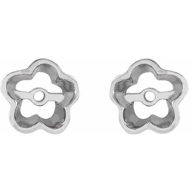 14k White 4.3mm Id Earring Jackets