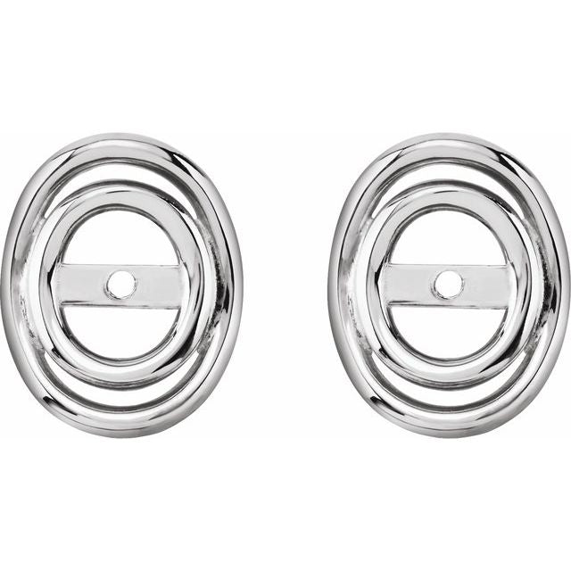 14k White 3.7mm Id Earring Jackets