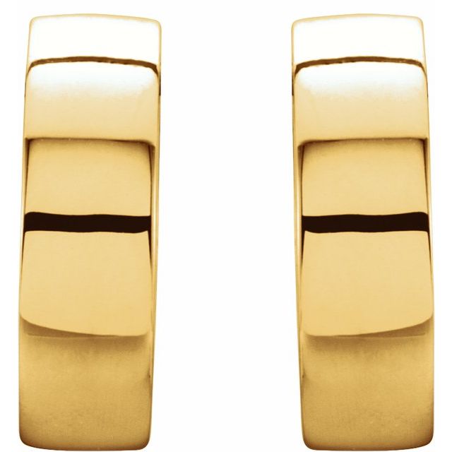 14K Yellow/White Hinged 14.5 mm Hoop Earrings