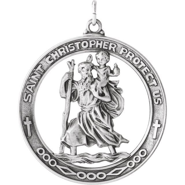 Sterling Silver 29 mm St. Christopher Medal