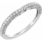 14k White 1/6 Ctw Natural Diamond Band