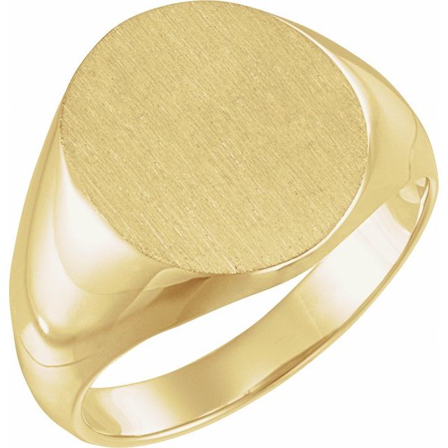 18K Yellow Oval Signet Ring