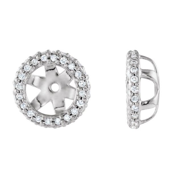 14K White 1/5 CTW Natural Diamond Earring Jackets