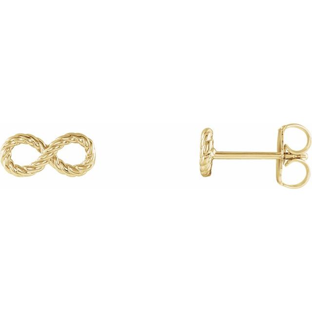 14k Yellow Infinity-inspired Rope Earrings