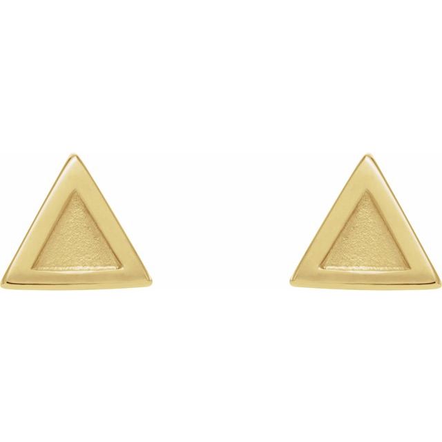 14k Yellow Petite Triangle Earrings