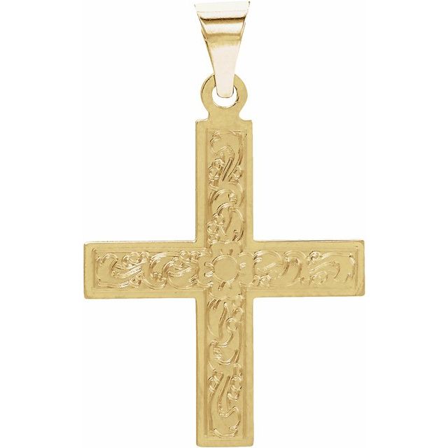 14K Yellow 15.5x14 mm Greek Cross Pendant