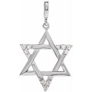 14K White 1/10 CTW Natural Diamond Star of David Pendant