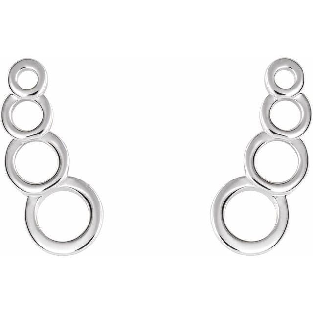 14k White Geometric Ear Climbers